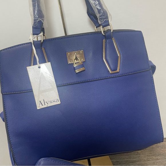 Alyssa Blue Women's Handbag and Wallet. Shoulder bag. Vegan leather. NEW.purse - Picture 2 of 14